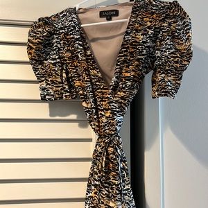 SALONI tiger wrap dress. Size 2. Worn once